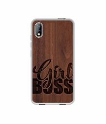 Amazon Brand - Solimo Designer Girl Boss On Wood UV Printed Soft Back Case Mobile Cover for I Kall K5