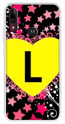 Amazon Brand - Solimo Designer Multicolor Heart Pattern Alphabet-L Printed Soft Back Case Mobile Cover for Motorola Moto E6s / Motorola Moto E6 Plus