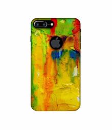 Amazon Brand - Solimo Designer Yellow and Green Paint 3D Printed Hard Back Case Mobile Cover for Apple iPhone 7 Plus (Logo Cut)