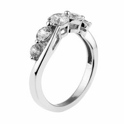 [Find] Amazon Collection roziumumekkisuta-ringusiruba-kuriaraundo 5 Stone Ring, Size 11 