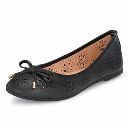 Flavia Women's Black Ballet Flats-6 UK (38 EU) (7 US) (FK/WQ0013/BLK)