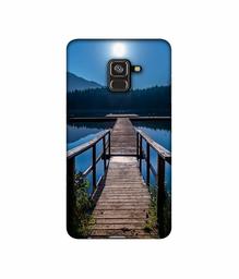 Amazon Brand - Solimo Designer Wooden Beach 3D Printed Hard Back Case Mobile Cover for Samsung Galaxy A8 Plus