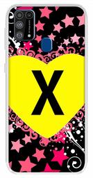 Amazon Brand - Solimo Designer Multicolor Heart Pattern Alphabet-X Printed Soft Back Case Mobile Cover for Samsung Galaxy M31