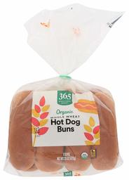 365 Everyday Value, Buns Hot Dog Whole Wheat Organic 8 Count, 15 Ounce