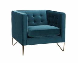 Amazon Brand – Rivet Brooke Contemporary Mid-Century Modern Tufted Velvet Living Room Chair, 35