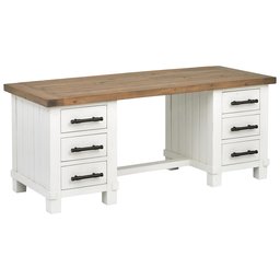 Amazon Brand – Stone & Beam Barrett Reclaimed Wood 6-Drawer Desk, 71