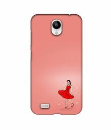 Amazon Brand - Solimo Designer Red Dress Lady 3D Printed Hard Back Case Mobile Cover for Vivo Y21L