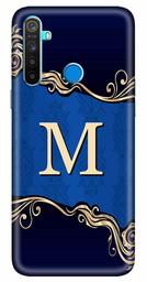 Amazon Brand - Solimo Designer Blue Pattern Alphabet-M 3D Printed Hard Back Case Mobile Cover for Realme 5 / Realme 5s / Realme 5i / Narzo 10