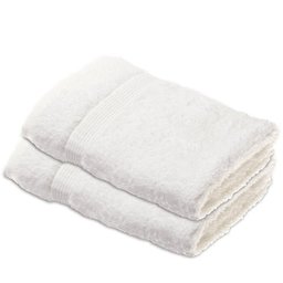 Pinzon by Amazon 100% Cotton Towel Set with Two Hand Towels - White