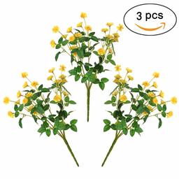 Umi. Mini Bouquets de Fleurs artificielles 3 pcs Soie Faux Fleurs Bush pour Maison Cour Jardin Décorations de Mariage