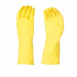 AmazonBasics Professional Reusable Rubber Gloves, Medium, Yellow, 3-Pack