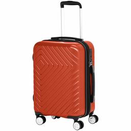 AmazonBasics - kofferset, met geometrisch patroon, 50,8 cm, handbagage-formaat, rood