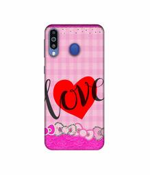 Amazon Brand - Solimo Designer Love Print On Cloth Pattern 3D Printed Hard Back Case Mobile Cover for Samsung Galaxy M21