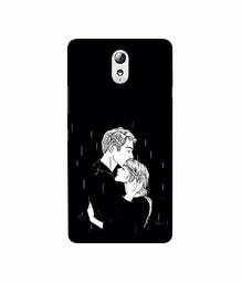 Amazon Brand - Solimo Designer Couples Standing in Rain 3D Printed Hard Back Case Mobile Cover for Lenovo Vibe P1M