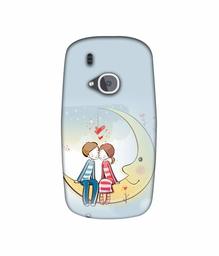 Amazon Brand - Solimo Designer Couple Sitting On Moon 3D Printed Hard Back Case Mobile Cover for Nokia 3310