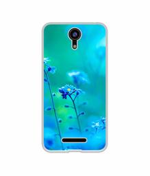 Amazon Brand - Solimo Designer Blue Flower UV Printed Soft Back Case Mobile Cover for Comio C2