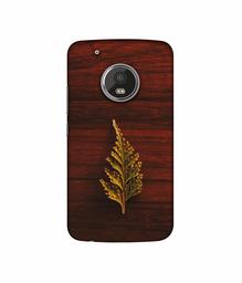 Amazon Brand - Solimo Designer Leaf on Wood UV Printed Soft Back Case Mobile Cover for Motorola Moto G5 Plus