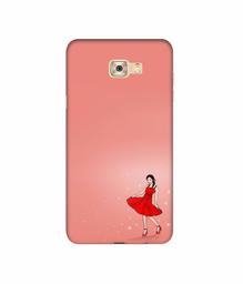 Amazon Brand - Solimo Designer Red Dress Lady 3D Printed Hard Back Case Mobile Cover for Samsung Galaxy C7 Pro