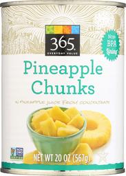 365 Everyday Value, Pineapple Chunks in Pineapple Juice from Concentrate, 20 oz