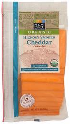 365 Everyday Value, Organic Hickory Smoked Cheddar Cheese, Slices, 12 oz