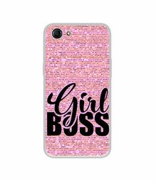 Amazon Brand - Solimo Designer Girl Boss On Pink Sparkle UV Printed Soft Back Case Mobile Cover for Oppo A83