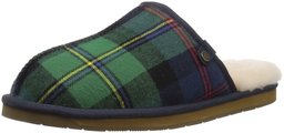 Amazon Brand - 206 Collective Men's Union Shearling Slide Slipper Shoe, green plaid, 13 D US