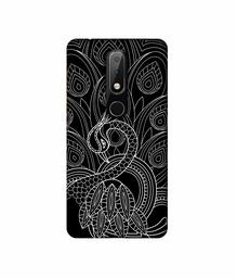 Amazon Brand - Solimo Designer Peacock Feather Pattern 3D Printed Hard Back Case Mobile Cover for Nokia 6.1 Plus