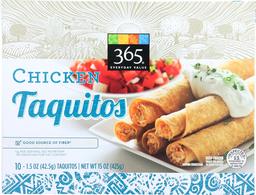 365 Everyday Value, Chicken Taquitos, 1.5 oz, 10 ct, (Frozen)