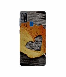 Amazon Brand - Solimo Designer Leaf with Heart Cut 3D Printed Hard Back Case Mobile Cover for Samsung Galaxy M31