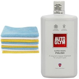 AmazonBasics Microfibre Cleaning Cloths Pack of 48 & Autoglym Super Resin Polish 1L