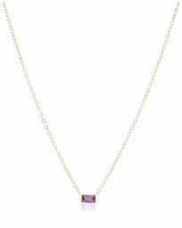 18K Yellow Gold Plated Sterling Silver Baguette Cut Created Alex Cirundum Pendant Necklace, 18