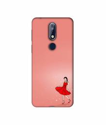 Amazon Brand - Solimo Designer Red Dress Lady 3D Printed Hard Back Case Mobile Cover for Nokia 7.1