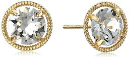 Amazon Collection10k Gold Made with Swarovski Birthstone April Stud Earrings