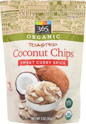 365 Everyday Value, Organic Toasted Coconut Chips Sweet Curry Spice, 3 Ounce