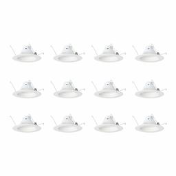 AmazonCommercial 75 Watt Equivalent, 5/6-Inch Recessed Downlight, Dimmable, CEC Compliant, Energy Star, Round LED Light Bulb | Warm White, 12-Pack