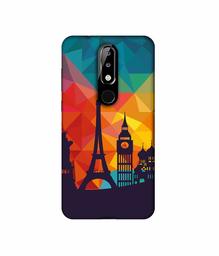 Amazon Brand - Solimo Designer Colored Paris 3D Printed Hard Back Case Mobile Cover for Nokia 5.1 Plus