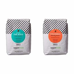 AmazonFresh Ground Coffee 32oz bundle - Go For The Bold Dark Roast and Colombia Medium Roast