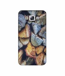 Amazon Brand - Solimo Designer Wooden Blocks Texture 3D Printed Hard Back Case Mobile Cover for Samsung Galaxy E7