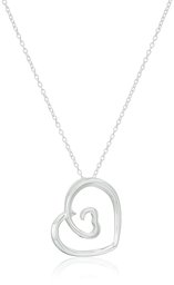 [Find] Amazon Collection Sterling Silver Double Heart Pendant Necklace