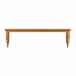 Rivet Modern Curved Frame Floating Wall Shelf - 7.5 Inch, Gold and Natural Wood (Renewed)