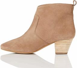 Amazon Brand - find. Leather Western Ankle Boots, Beige (Taupe Taupe), US 8.5