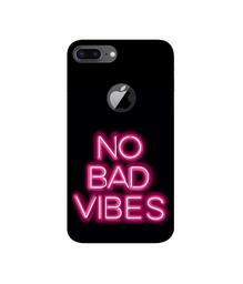 Amazon Brand - Solimo Designer No Bad Vibes 3D Printed Hard Back Case Mobile Cover for Apple iPhone 8 Plus (with Logo Cut)