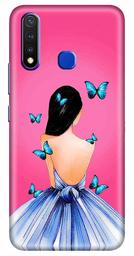 Amazon Brand - Solimo Designer Girl Butterfly Design 3D Printed Hard Back Case Mobile Cover for Vivo Y19 / Vivo U20