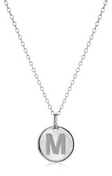 Sterling Silver Round Disc Initial 