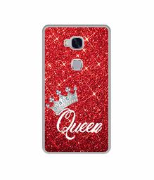 Amazon Brand - Solimo Designer Queen On Red Glitter UV Printed Soft Back Case Mobile Cover for Huawei Honor 5X