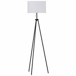 Rivet Mid-Century Modern Tripod Décor Living Room Standing Floor Lamp with Light Bulb and Drum Shade, 58