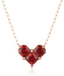 [An AJC Collection] an AJC Collection January birthstone garnet K10 Pink Gold Heart Motif Necklace 0351 – 8957 – 0013 – 0000 