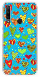 Amazon Brand - Solimo Designer Multicolor Heart Clip Art Blue Pattern Design Printed Soft Back Case Mobile Cover for Huawei Honor 9X