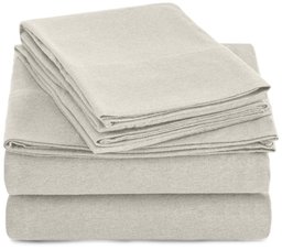 AmazonBasics Heather Jersey Sheet Set - Twin