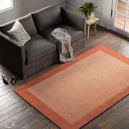 Amazon Brand – Stone & Beam Contemporary Mode Tone Wool Area Rug, 5 x 8 Foot, Rust